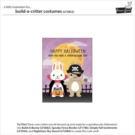 Lawn Fawn Build-A-Critter Costumes Dies (LF3852)