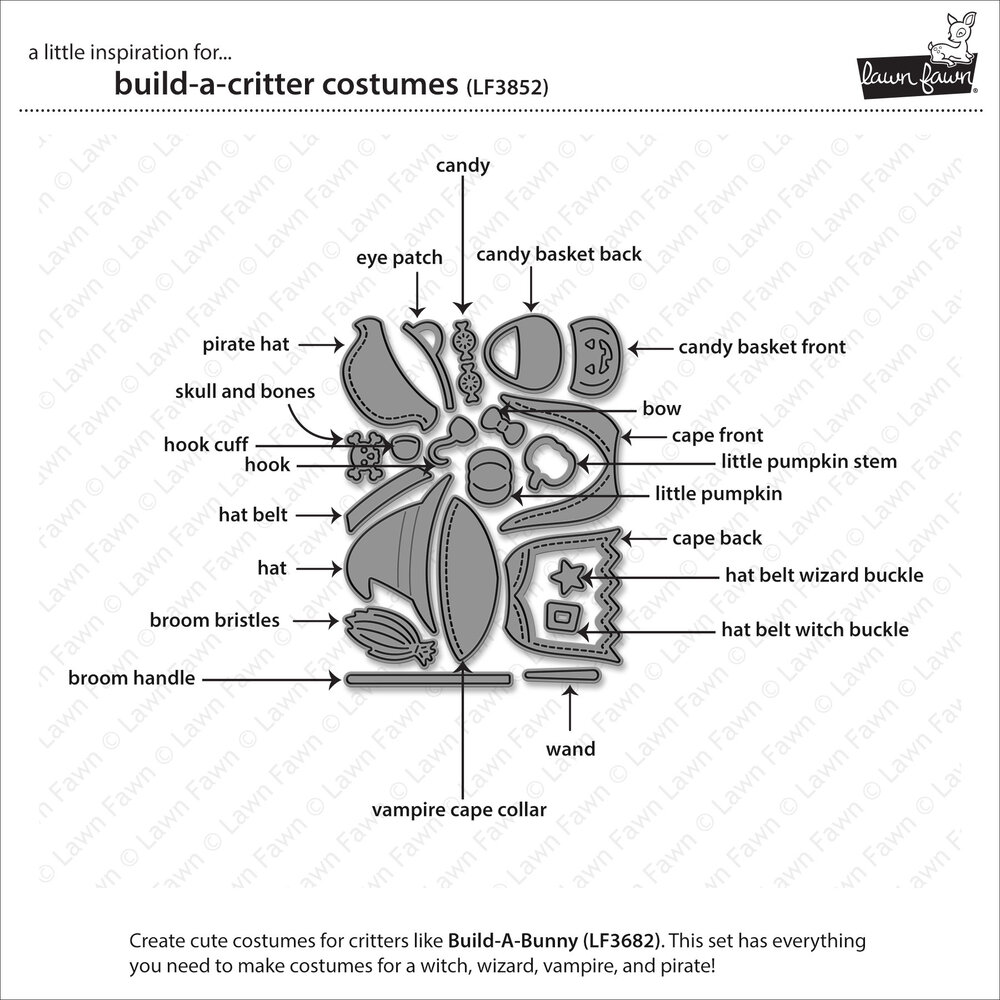 Lawn Fawn Build-A-Critter Costumes Dies (LF3852)