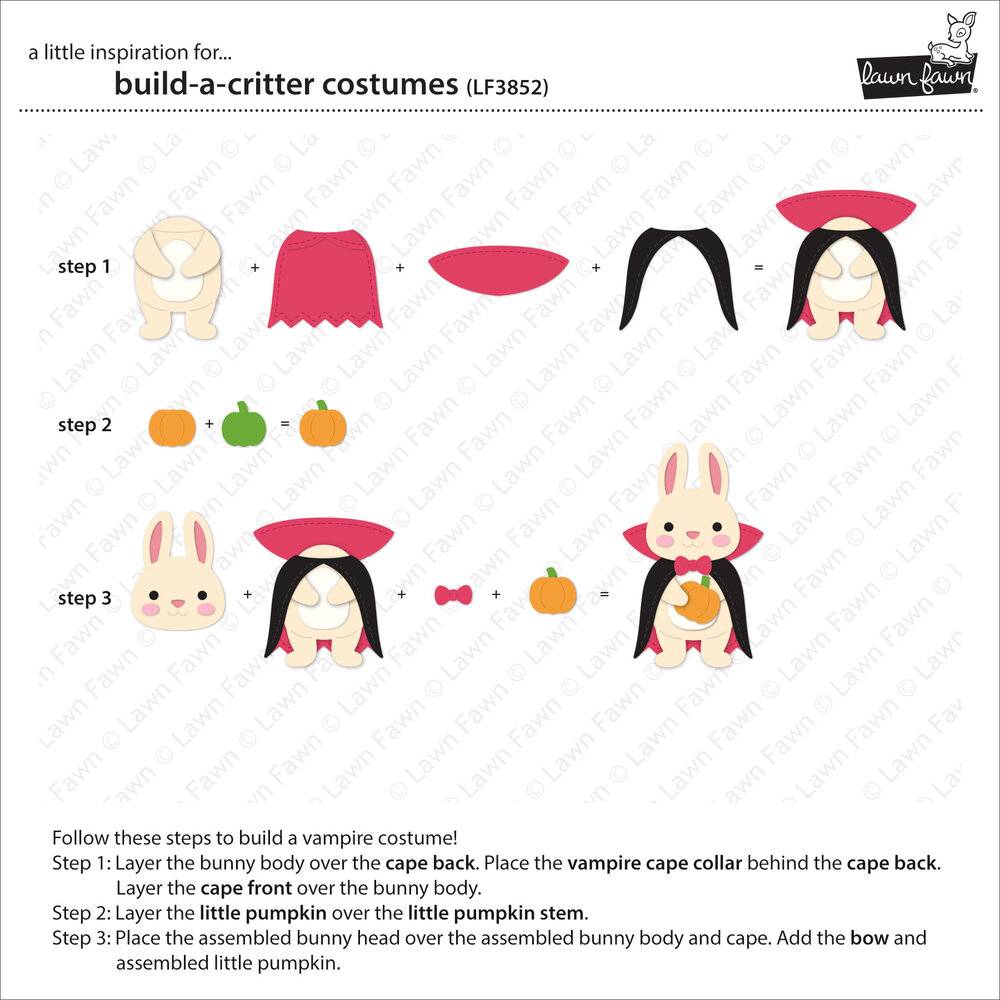 Lawn Fawn Build-A-Critter Costumes Dies (LF3852)