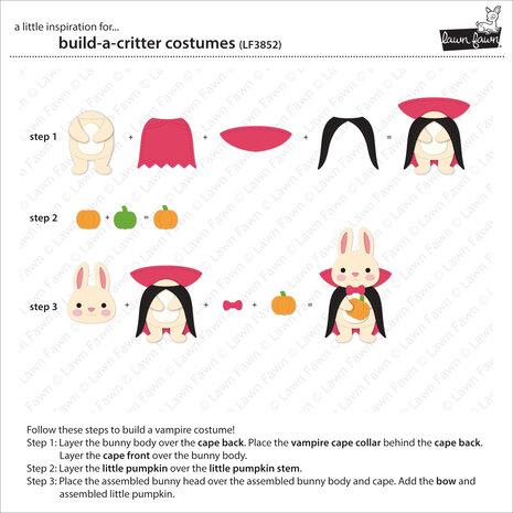 Lawn Fawn Build-A-Critter Costumes Dies (LF3852)