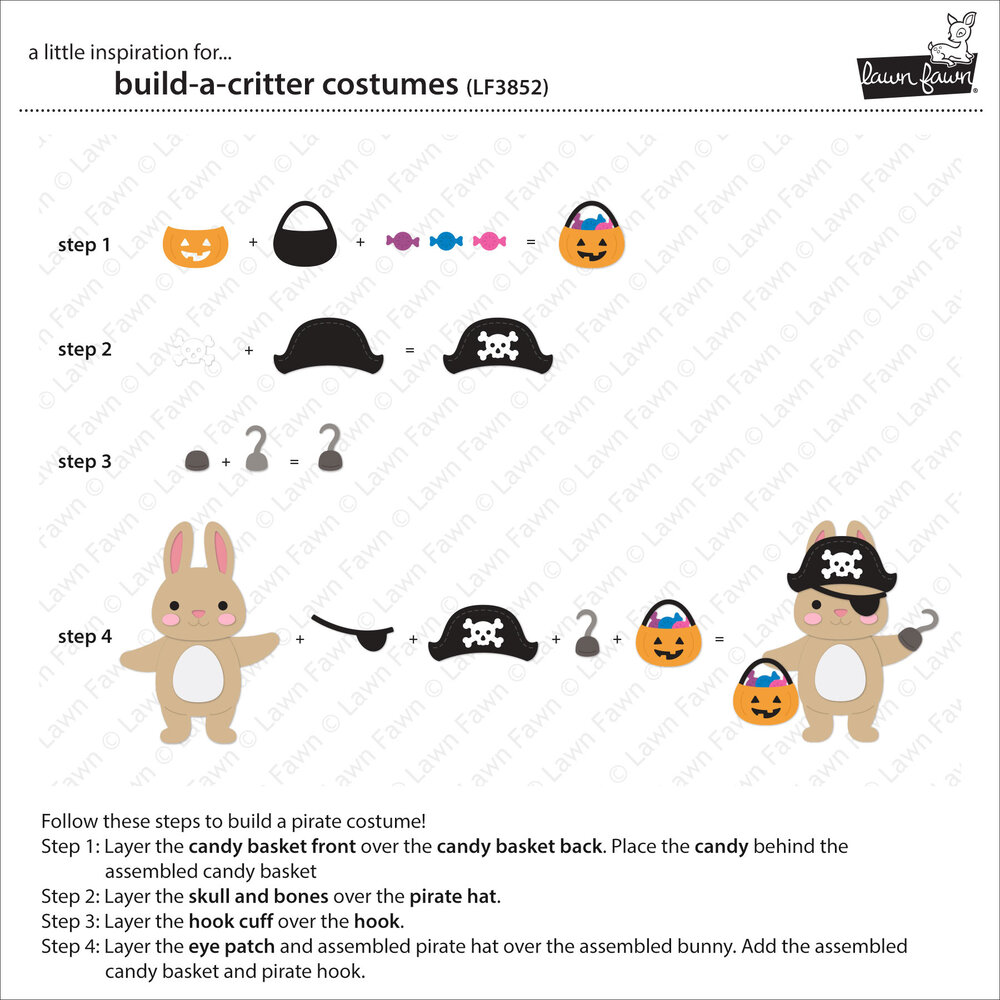Lawn Fawn Build-A-Critter Costumes Dies (LF3852)