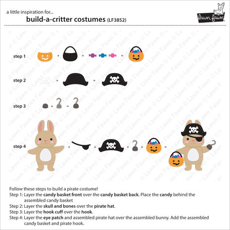 Lawn Fawn Build-A-Critter Costumes Dies (LF3852)