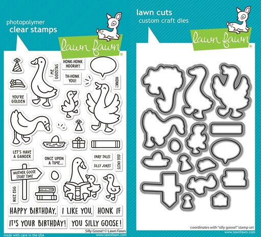 Lawn Fawn Silly Goose! Stamp & Die DUO (LF3845)