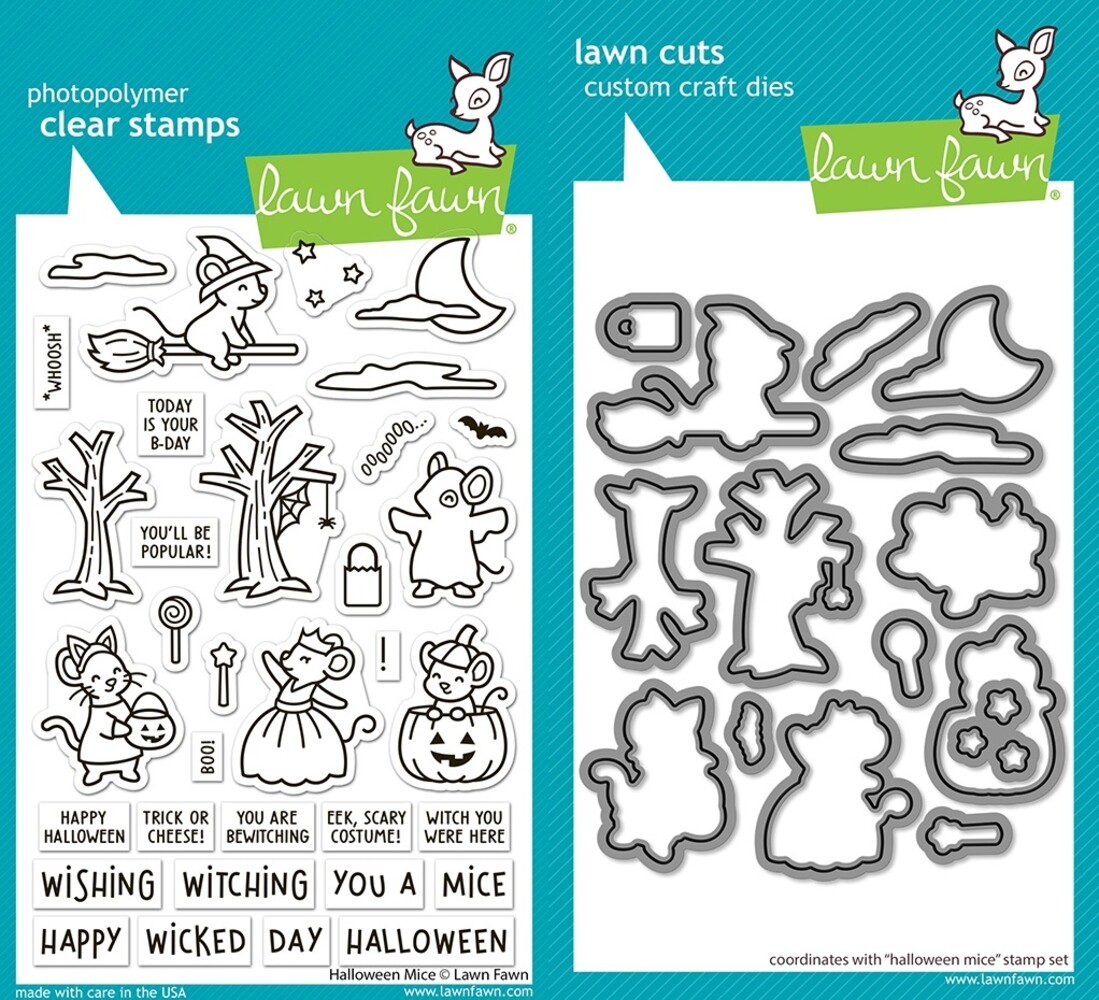Lawn Fawn Halloween Mice Stamp & Die DUO (LF3849)
