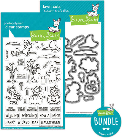 Lawn Fawn Halloween Mice Stamp & Die DUO (LF3849)