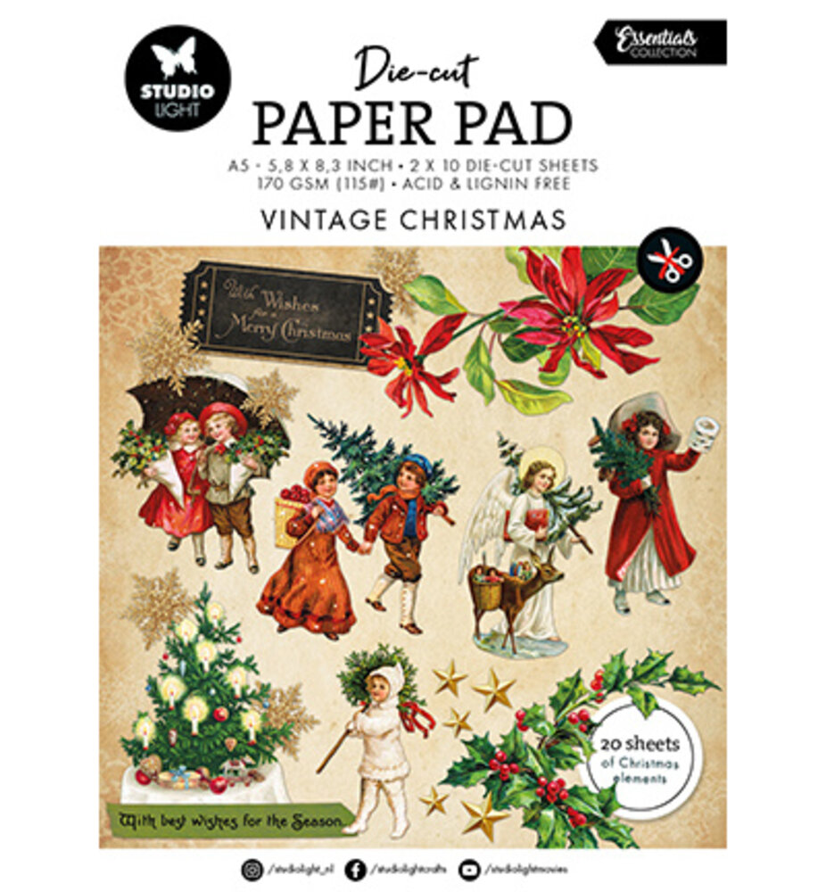 Studio Light Essentials Vintage Christmas A5 Die-Cut Paper Pad (SL-ES-DCPP371) Studio Light Essentials Vintage Christmas A5 Die-Cut Paper Pad (SL-ES-DCPP371)