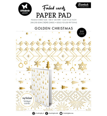 Studio Light Essentials Golden Christmas Foiled Cards Paper Pad (SL-ES-PP383)