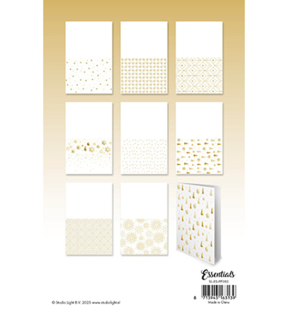 Studio Light Essentials Golden Christmas Foiled Cards Paper Pad (SL-ES-PP383)