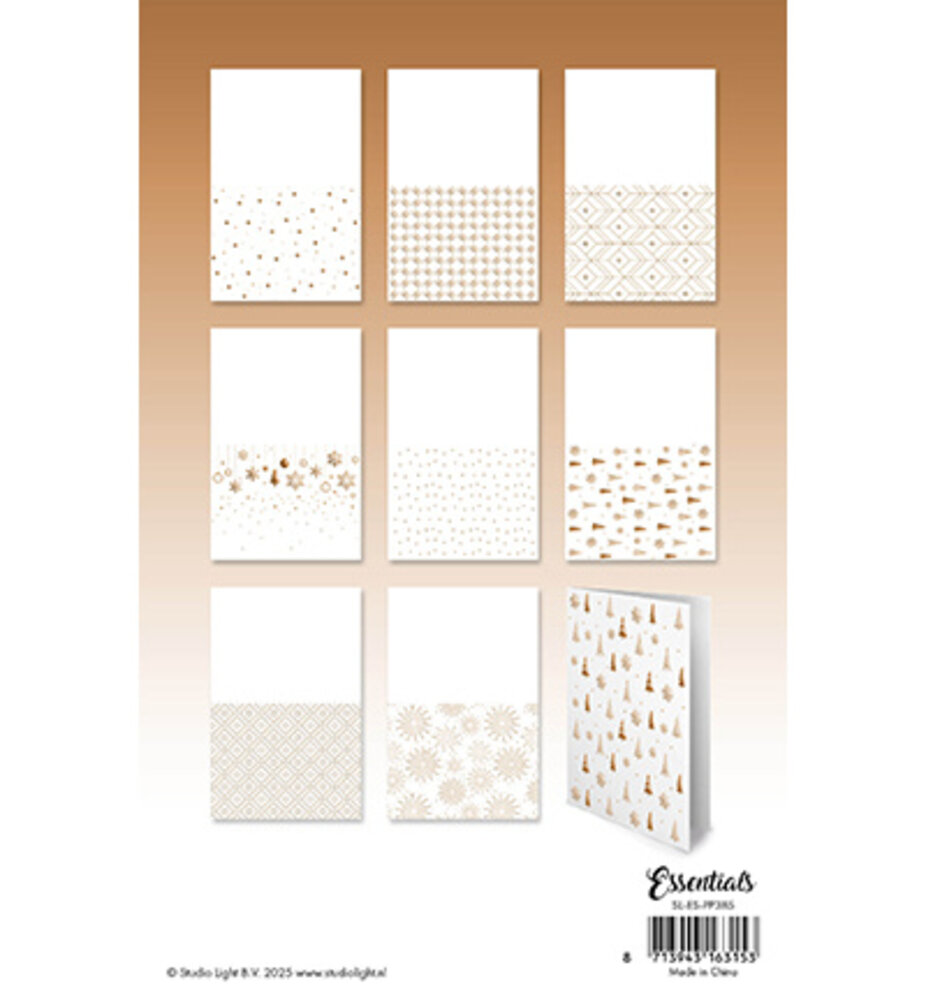 Studio Light Essentials Bronze Christmas Foiled Cards Paper Pad (SL-ES-PP385) Studio Light Essentials Bronze Christmas Foiled Cards Paper Pad (SL-ES-PP385)