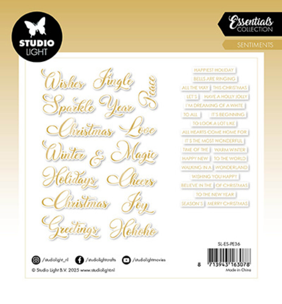 Studio Light Essentials Paper Elements Classic Gold Sentiments (SL-ES-PE36) Studio Light Essentials Paper Elements Classic Gold Sentiments (SL-ES-PE36)