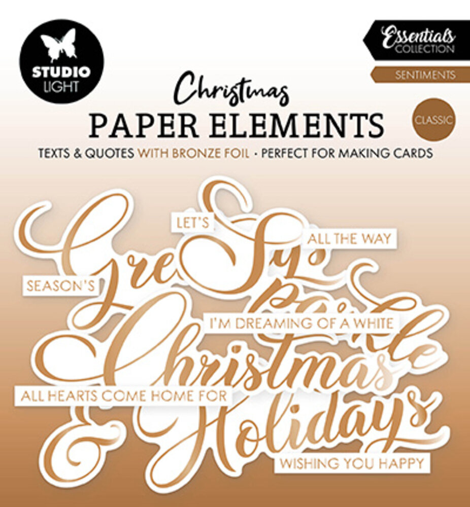 Studio Light Essentials Paper Elements Classic Bronze Sentiments (SL-ES-PE38)