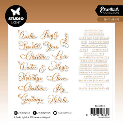 Studio Light Essentials Paper Elements Classic Bronze Sentiments (SL-ES-PE38)