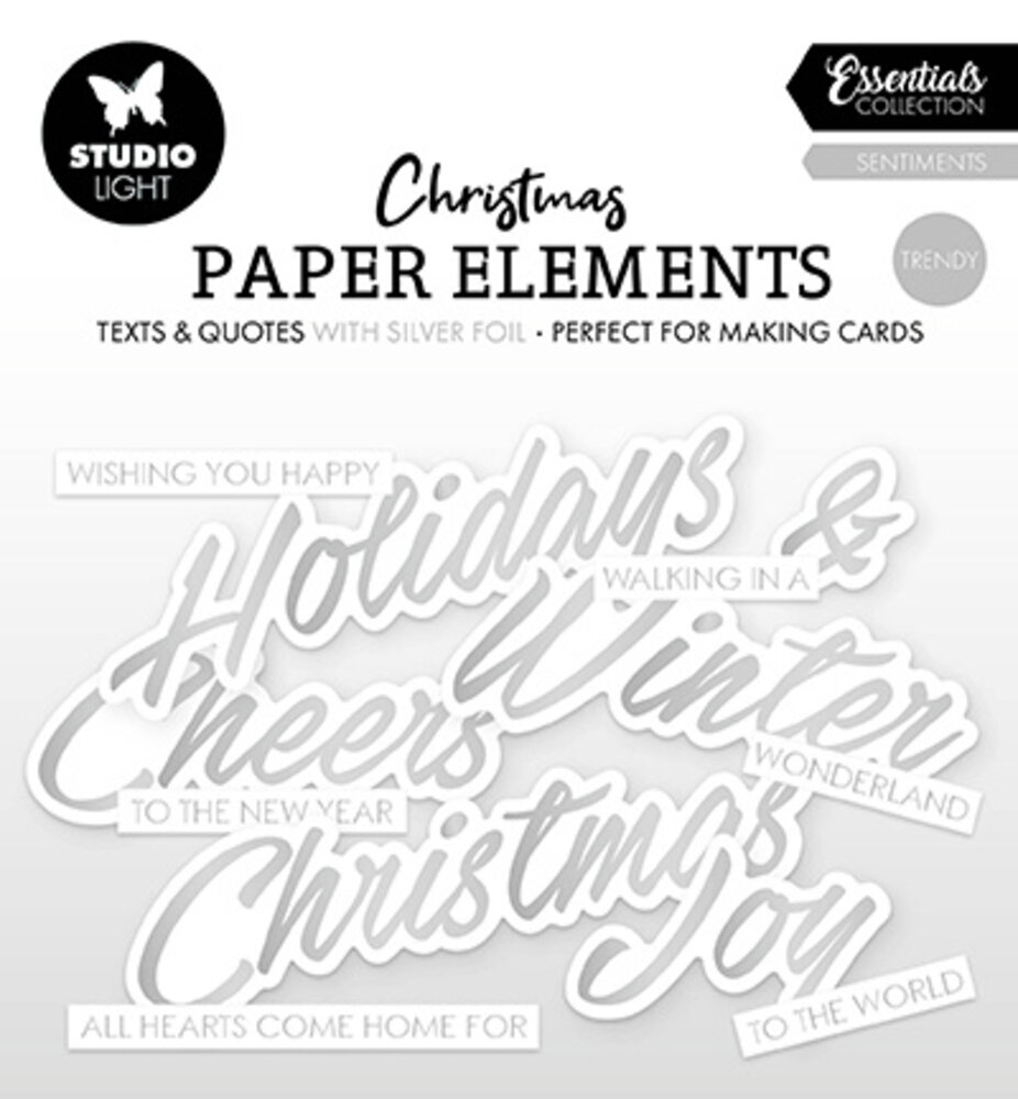 Studio Light Essentials Paper Elements Trendy Silver Sentiments (SL-ES-PE40) Studio Light Essentials Paper Elements Trendy Silver Sentiments (SL-ES-PE40)