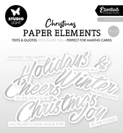 Studio Light Essentials Paper Elements Trendy Silver Sentiments (SL-ES-PE40) Studio Light Essentials Paper Elements Trendy Silver Sentiments (SL-ES-PE40)