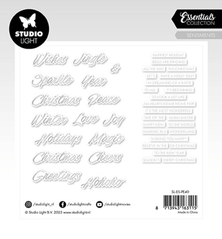 Studio Light Essentials Paper Elements Trendy Silver Sentiments (SL-ES-PE40) Studio Light Essentials Paper Elements Trendy Silver Sentiments (SL-ES-PE40)