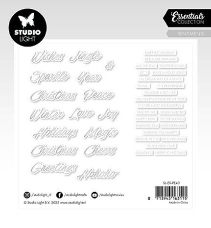 Studio Light Essentials Paper Elements Trendy Silver Sentiments (SL-ES-PE40) Studio Light Essentials Paper Elements Trendy Silver Sentiments (SL-ES-PE40)