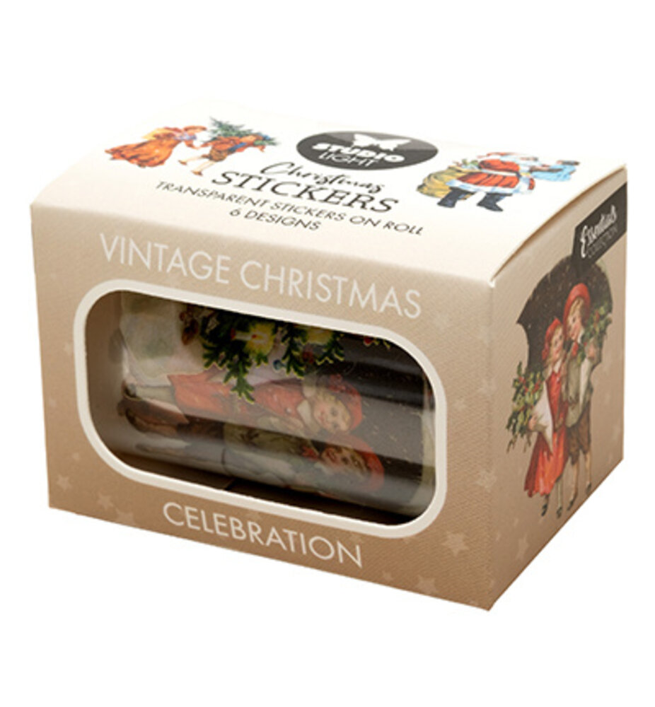 Studio Light Christmas Essentials Clear Stickers on Roll Vintage Christmas Celebration (SL-ES-STIC47)