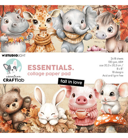 Creative Craftlab Essentials Fall in Love 8x8 Inch Collage Paper Pad (CCL-ES-CPP381)