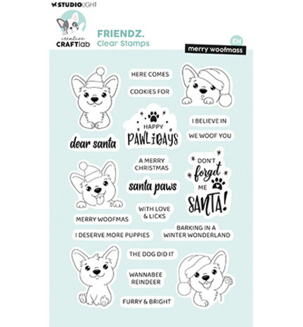 Creative Craftlab Friendz Clear Stamp Merry Woofmass (CCL-FR-STAMP874)