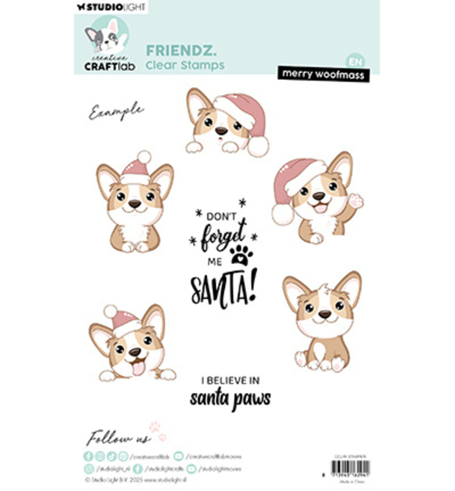 Creative Craftlab Friendz Clear Stamp Merry Woofmass (CCL-FR-STAMP874)