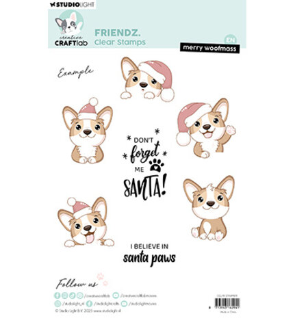 Creative Craftlab Friendz Clear Stamp Merry Woofmass (CCL-FR-STAMP874)