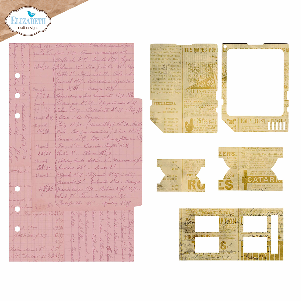 Elizabeth Craft Designs Botanical Blend Dies Page with Large Tab 2 (2281)