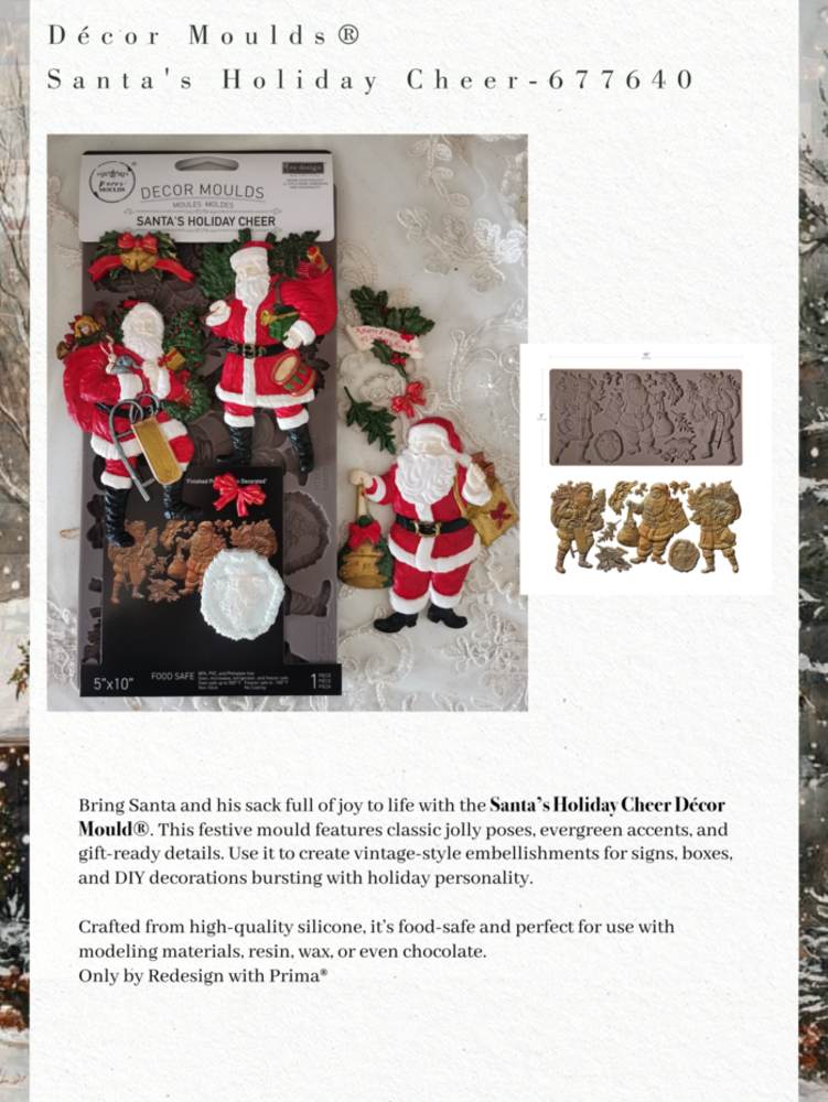 Re-Design Santa's Holiday Cheer 5x10 Inch Decor Moulds (677640) Re-Design Santa's Holiday Cheer 5x10 Inch Decor Moulds (677640)