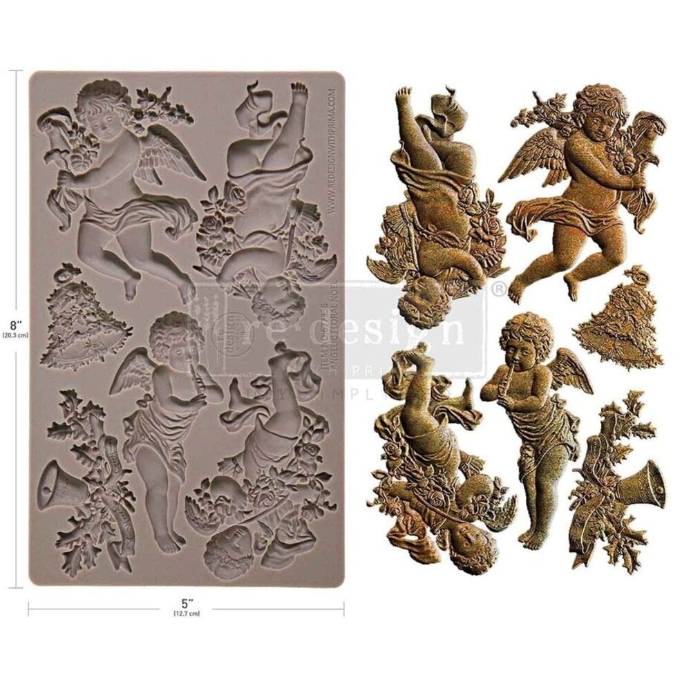 Re-Design Angelic Floral Noel 5x8 Inch Decor Moulds (677336)