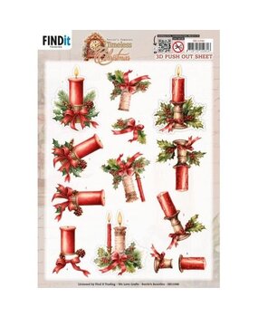 Berrie's Beauties Timeless Christmas 3D Push Out Timeless Candle (SB11046)