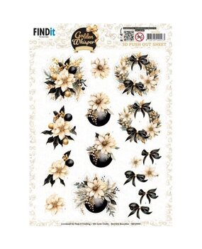 Berrie's Beauties Golden Whisper 3D Push Out Flowers (SB10990)
