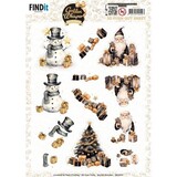 Berrie's Beauties Golden Whisper 3D Push Out Santa (SB10992)