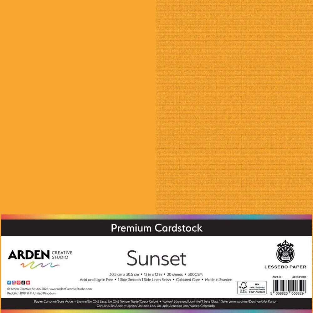 Arden Creative Studio Premium Cardstock 12x12 Inch Sunset (ACSCP0016) Arden Creative Studio Premium Cardstock 12x12 Inch Sunset (ACSCP0016)