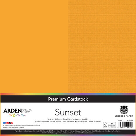 Arden Creative Studio Premium Cardstock 12x12 Inch Sunset (ACSCP0016) Arden Creative Studio Premium Cardstock 12x12 Inch Sunset (ACSCP0016)