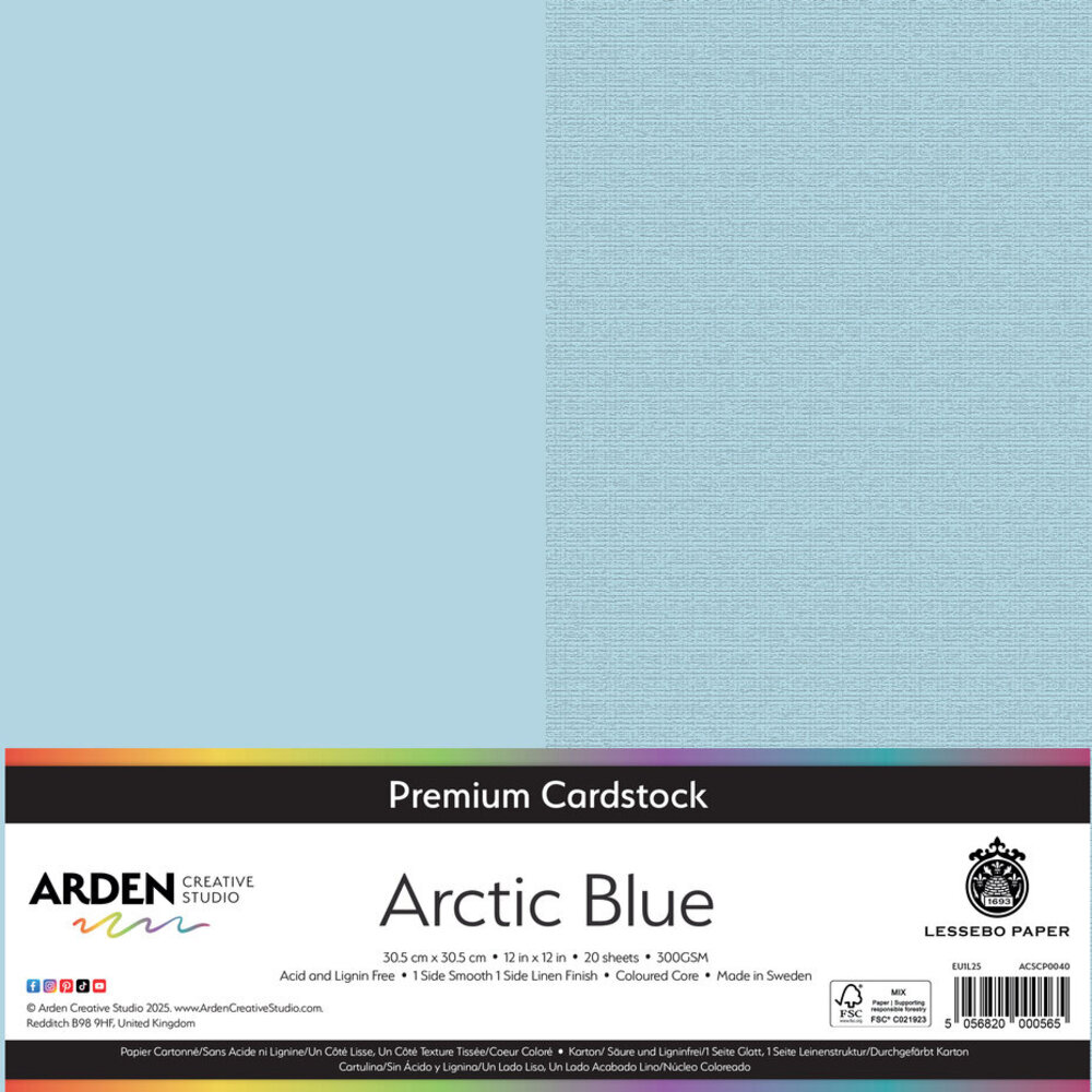 Arden Creative Studio Premium Cardstock 12x12 Inch Arctic Blue (ACSCP0040) Arden Creative Studio Premium Cardstock 12x12 Inch Arctic Blue (ACSCP0040)