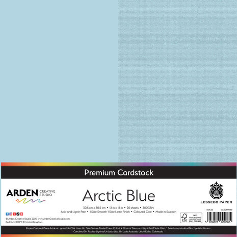Arden Creative Studio Premium Cardstock 12x12 Inch Arctic Blue (ACSCP0040) Arden Creative Studio Premium Cardstock 12x12 Inch Arctic Blue (ACSCP0040)