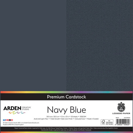 Arden Creative Studio Premium Cardstock 12x12 Inch Navy Blue (ACSCP0046) Arden Creative Studio Premium Cardstock 12x12 Inch Navy Blue (ACSCP0046)