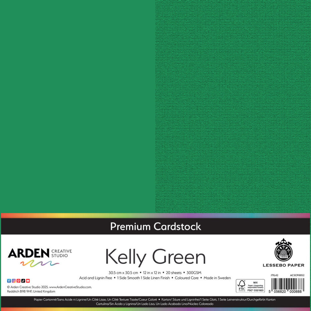 Arden Creative Studio Premium Cardstock 12x12 Inch Kelly Green (ACSCP0052) Arden Creative Studio Premium Cardstock 12x12 Inch Kelly Green (ACSCP0052)