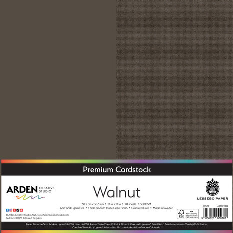 Arden Creative Studio Premium Cardstock 12x12 Inch Walnut (ACSCP0062) Arden Creative Studio Premium Cardstock 12x12 Inch Walnut (ACSCP0062)