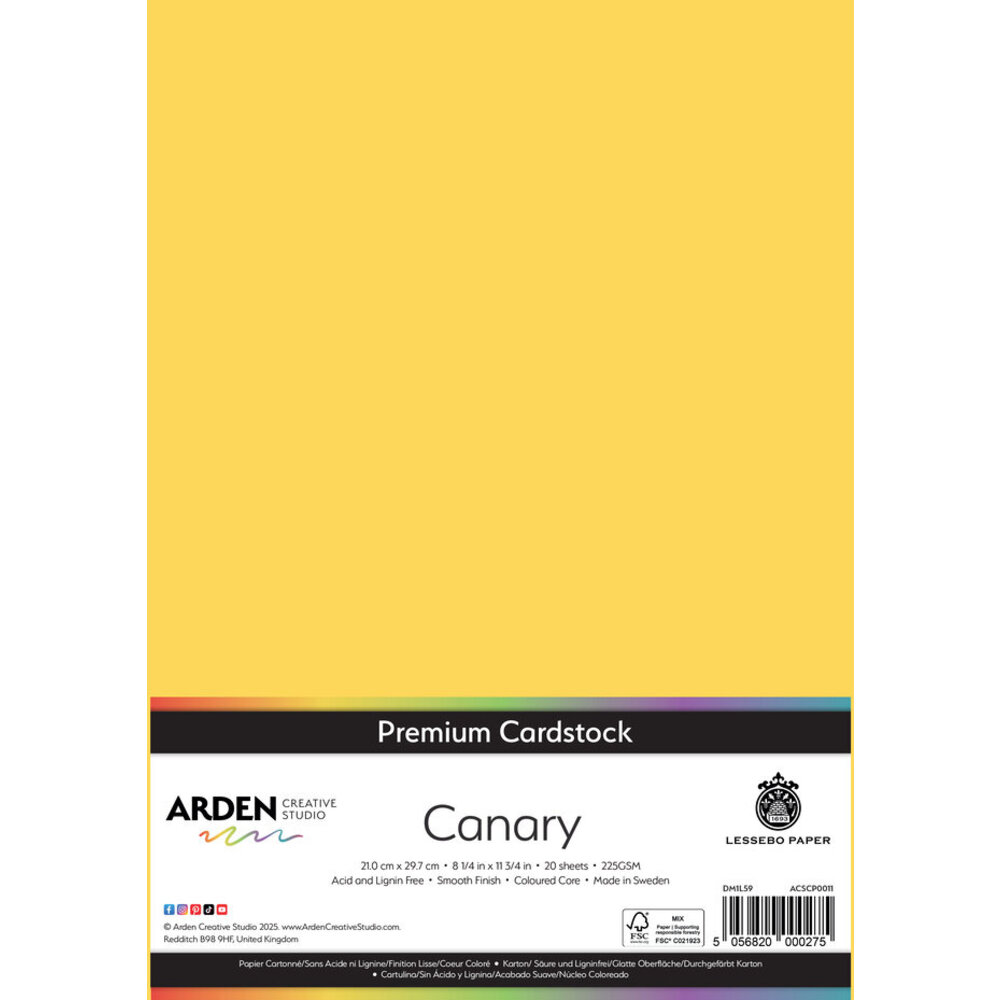 Arden Creative Studio Premium Cardstock A4 Canary (ACSCP0011 ...