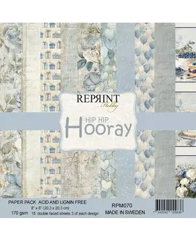 Reprint Hip Hip Hooray 8x8 Inch Paper Pack (RPM070)