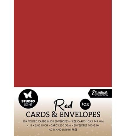 Studio Light Consumables A6 Cards & Envelopes Christmas Red (SL-CO-CE13) Studio Light Consumables A6 Cards & Envelopes Christmas Red (SL-CO-CE13)