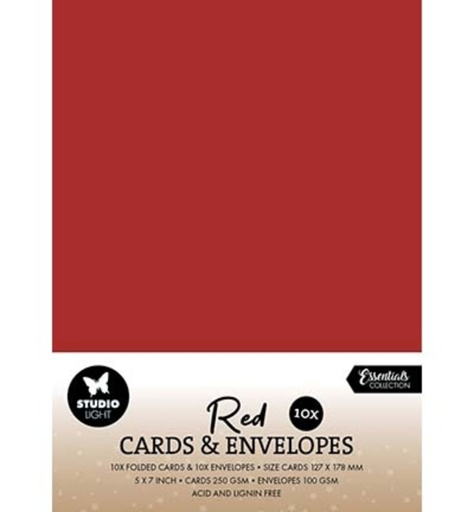 Studio Light Consumables 5x7 Inch Cards & Envelopes Christmas Red (SL-CO-CE15) Studio Light Consumables 5x7 Inch Cards & Envelopes Christmas Red (SL-CO-CE15)