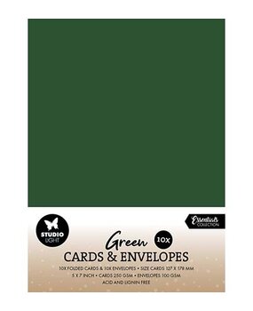 Studio Light Consumables 5x7 Inch Cards & Envelopes Christmas Green (SL-CO-CE16) Studio Light Consumables 5x7 Inch Cards & Envelopes Christmas Green (SL-CO-CE16)