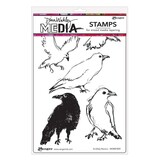 Dina Wakley MEdia Cling Stamps Scribbly Ravens (MDR87809)