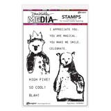 Dina Wakley MEdia Cling Stamps Regal Bears (MDR89865)