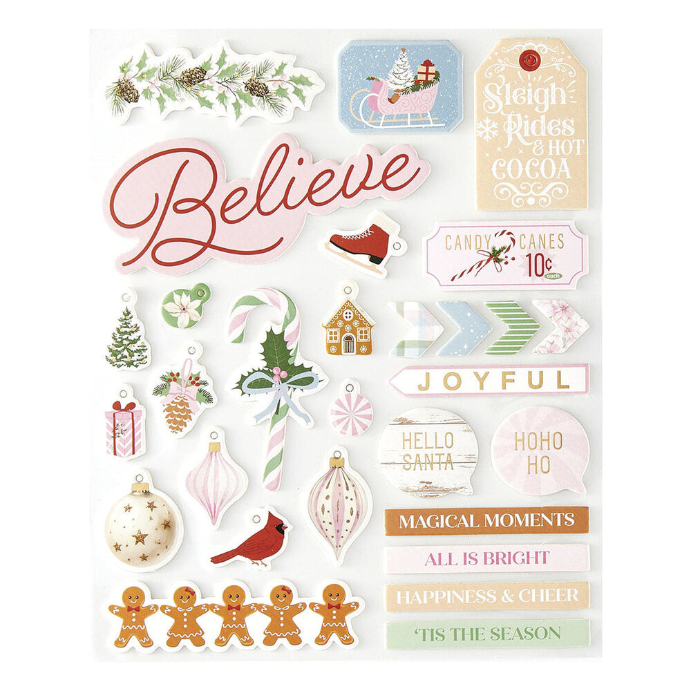Spellbinders Peppermint Twist Chipboard Stickers (169088) Spellbinders Peppermint Twist Chipboard Stickers (169088)