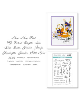 Spellbinders Bibi's Musical Notes Family Musical Mix Greetings Clear Stamp (STP-257) Spellbinders Bibi's Musical Notes Family Musical Mix Greetings Clear Stamp (STP-257)