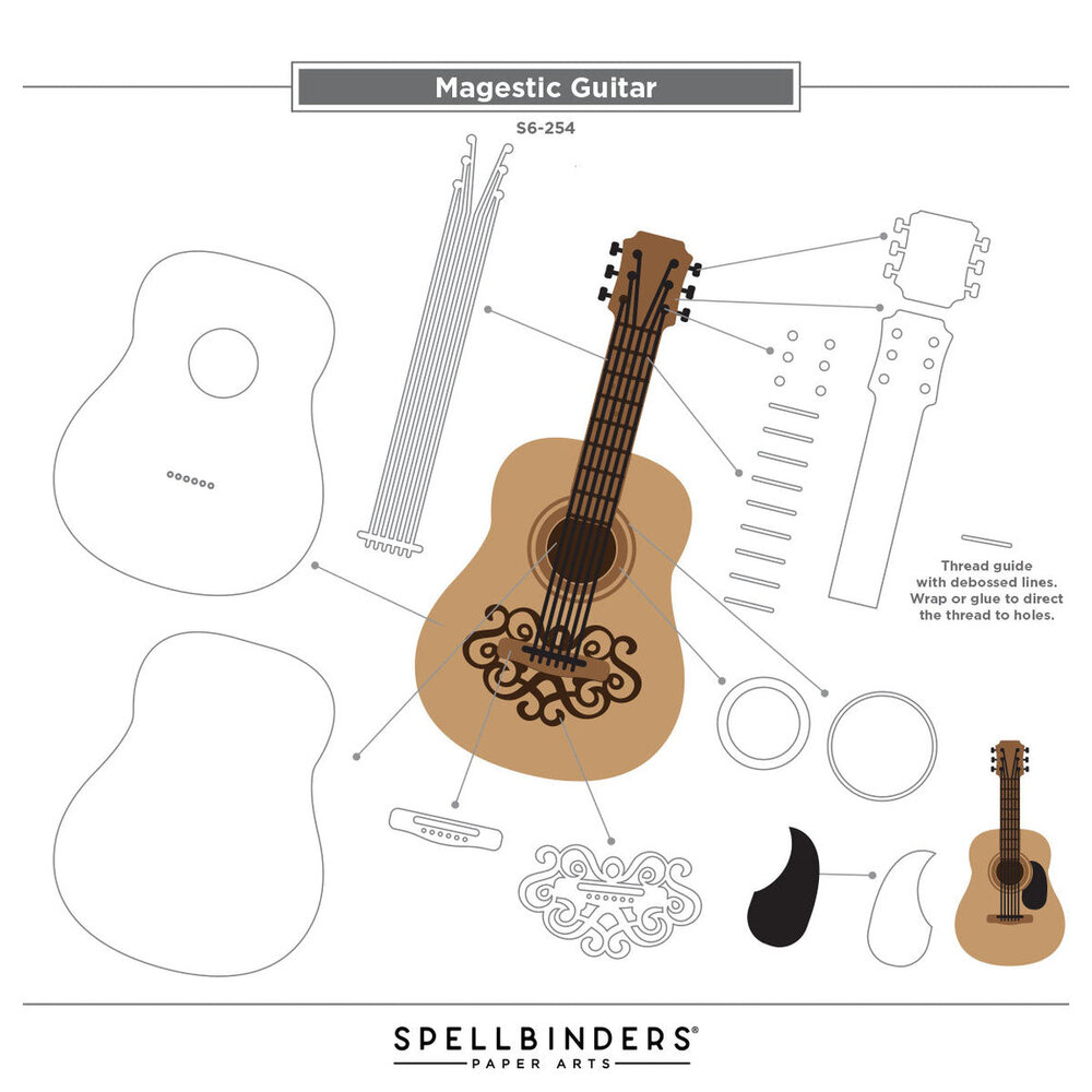 Spellbinders Bibi's Musical Notes Majestic Guitar Dies (S6-254) Spellbinders Bibi's Musical Notes Majestic Guitar Dies (S6-254)