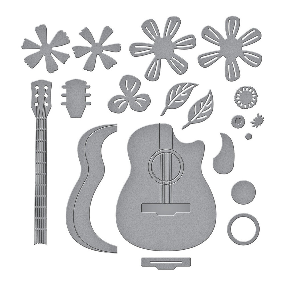 Spellbinders Bibi's Musical Notes Mini Guitar Dies (S3-551) Spellbinders Bibi's Musical Notes Mini Guitar Dies (S3-551)