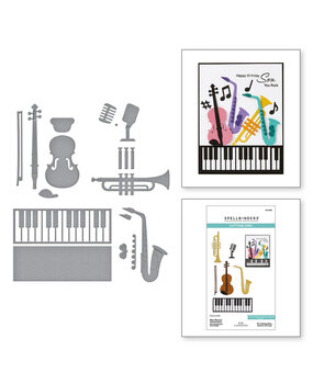 Spellbinders Bibi's Musical Notes Mini Musical Instruments Dies (S4-1445) Spellbinders Bibi's Musical Notes Mini Musical Instruments Dies (S4-1445)
